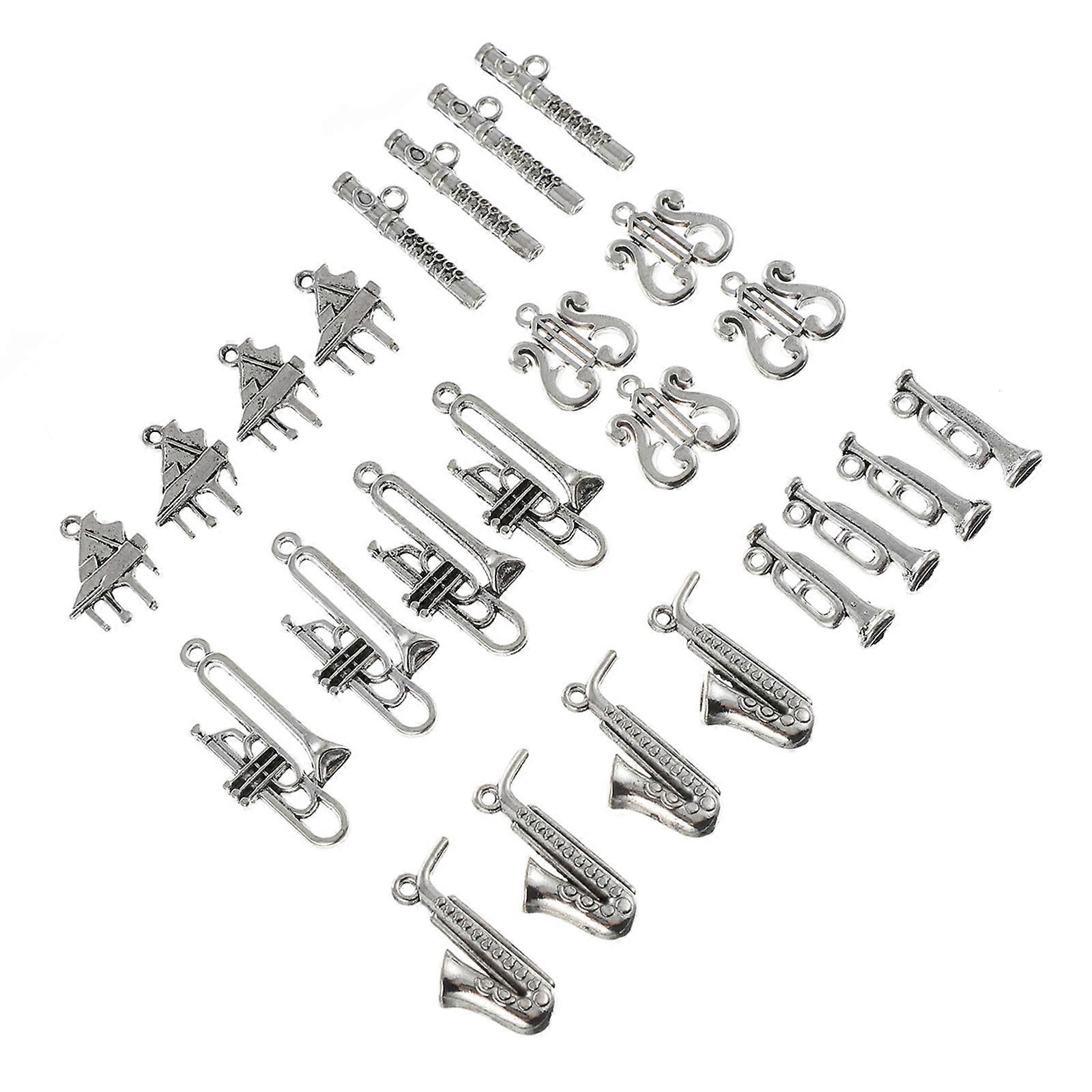 24Pcs Durable Alloy Pendants for DIY Necklace Bracelet Making Assorted Color