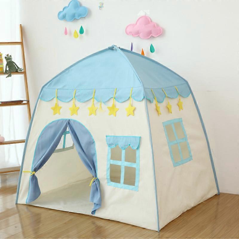 キッズテント屋内屋外ゲームガーデンティピプリンセスキャッスル折りたたみカビーおもちゃテントエンファントルームハウスティピーEプレイハウスブルー