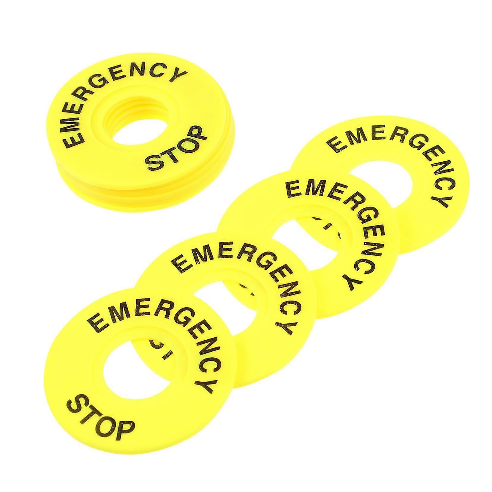 Emergency Stop Ring Push Button Replacement Set of 10 Safety Warning Rings for Machines and Electrical Devices Easy Install Smooth Surface