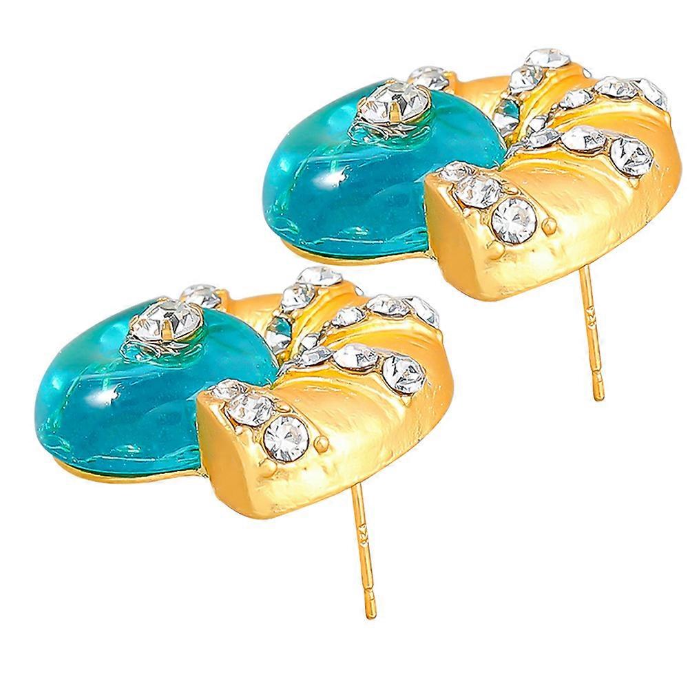 Tiny Stud Earrings Conch Shape For Women's Anniversary Daily Wear Assorted Color 1 Pair