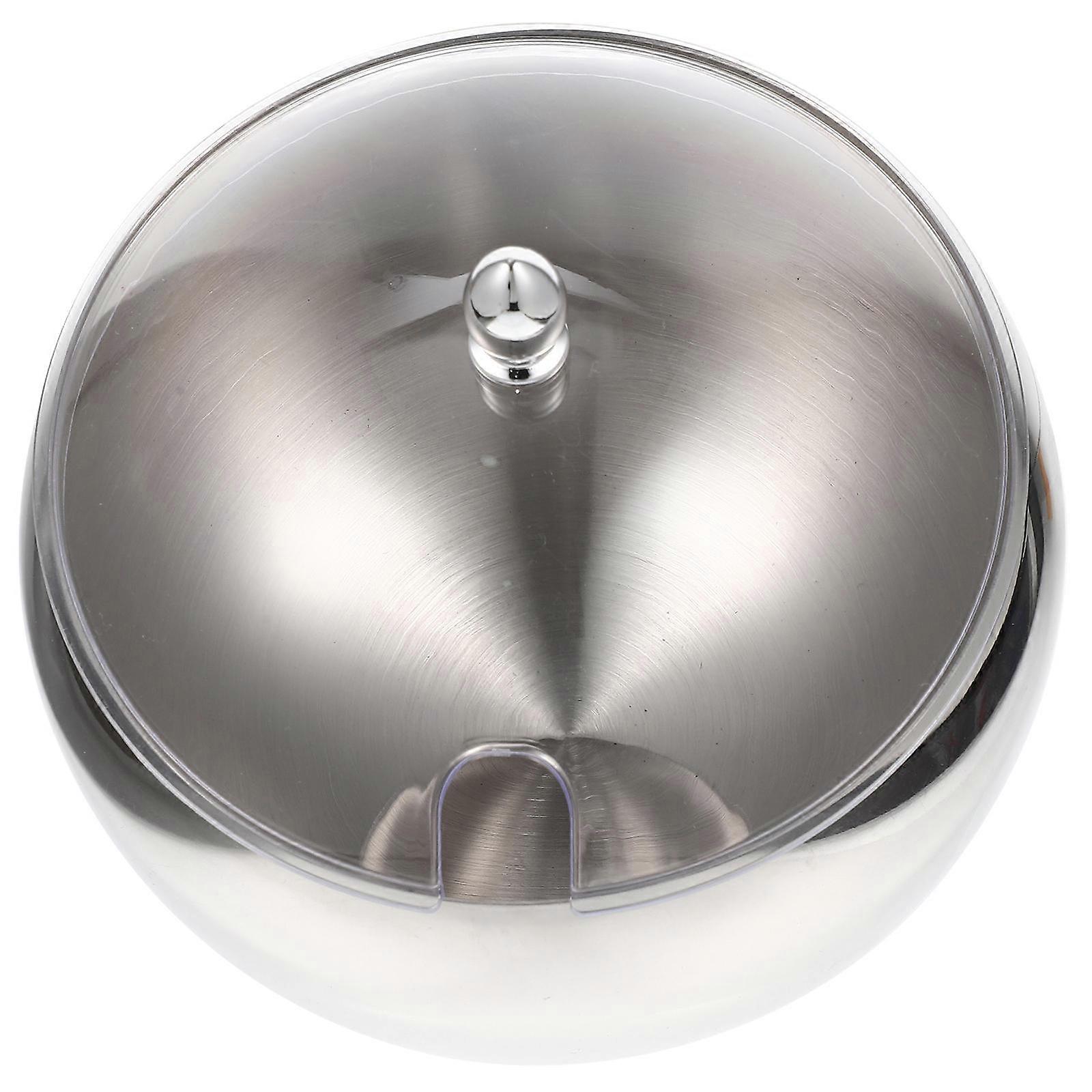 Container With Lid Stainless Steel Bowls For Cafe Use 17X15CM Holding Spices 1 Set