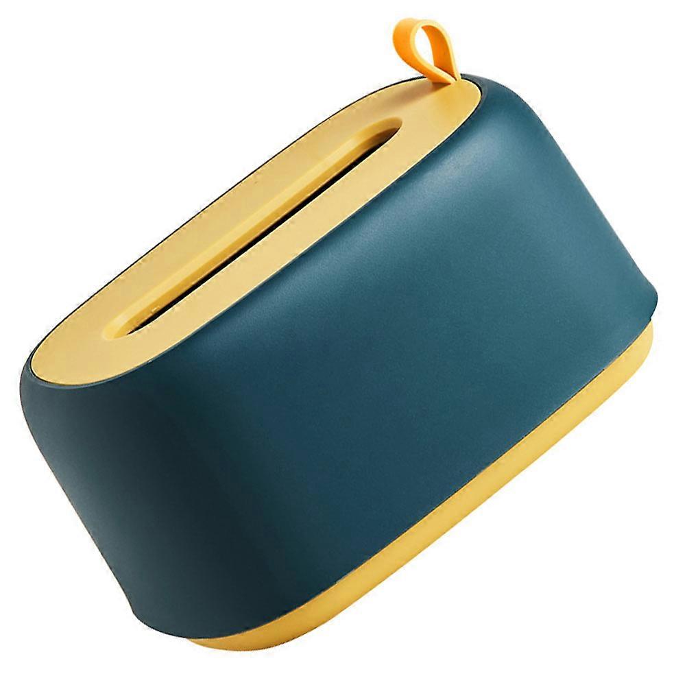 Blue Plastic Tissue Storage Box with Creative Wall Hanging Design for Home Organization