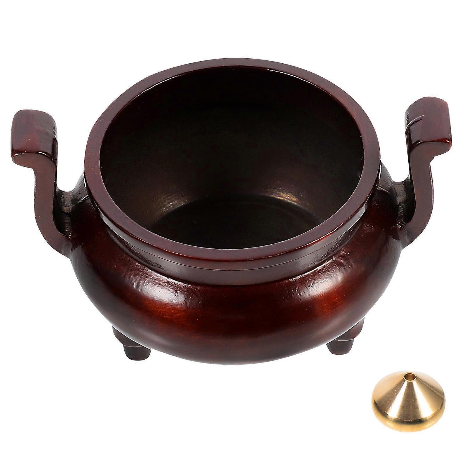 Fragrance Stick Holder Brass Incense Burner For Home Decor In Dark Red 1 Set