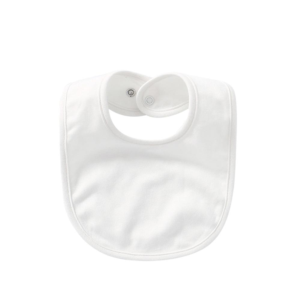 5pcs Pure Cotton Double Layer Bandanas for Boys and Girls – Soft, Absorbent Bibs with Snaps for Teething, Feeding, and Drool Protection – White Color