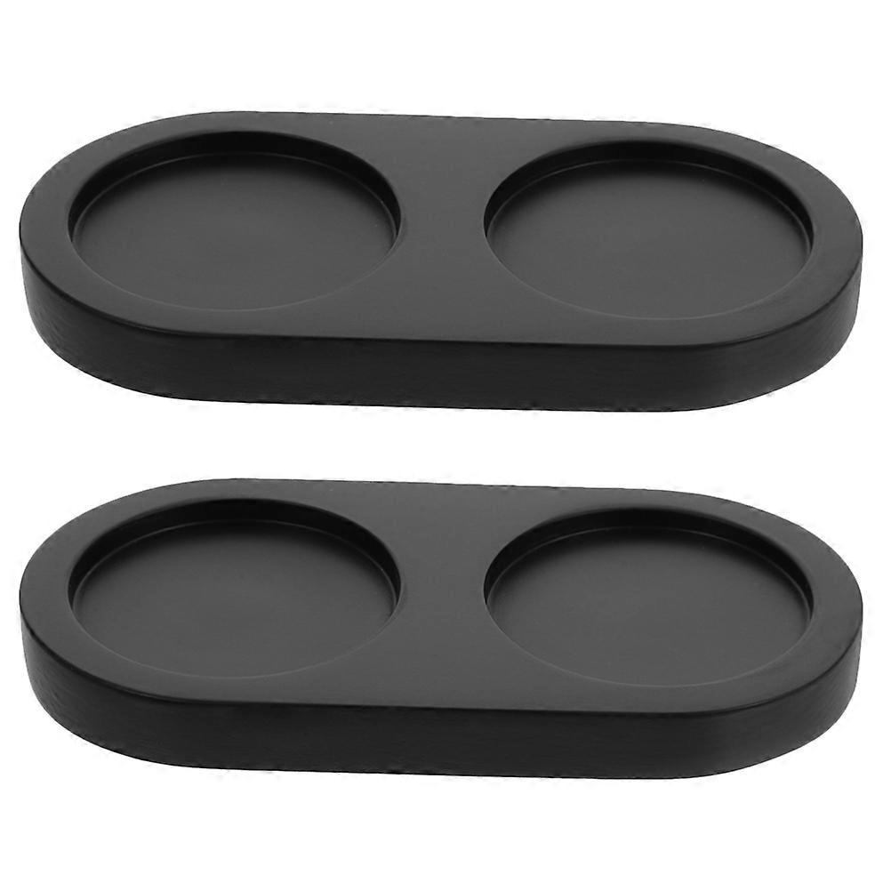 Black Wood Tray for Holding Pepper Grinder and Sauce Bottle Stable Multifunctional Kitchen Accessory