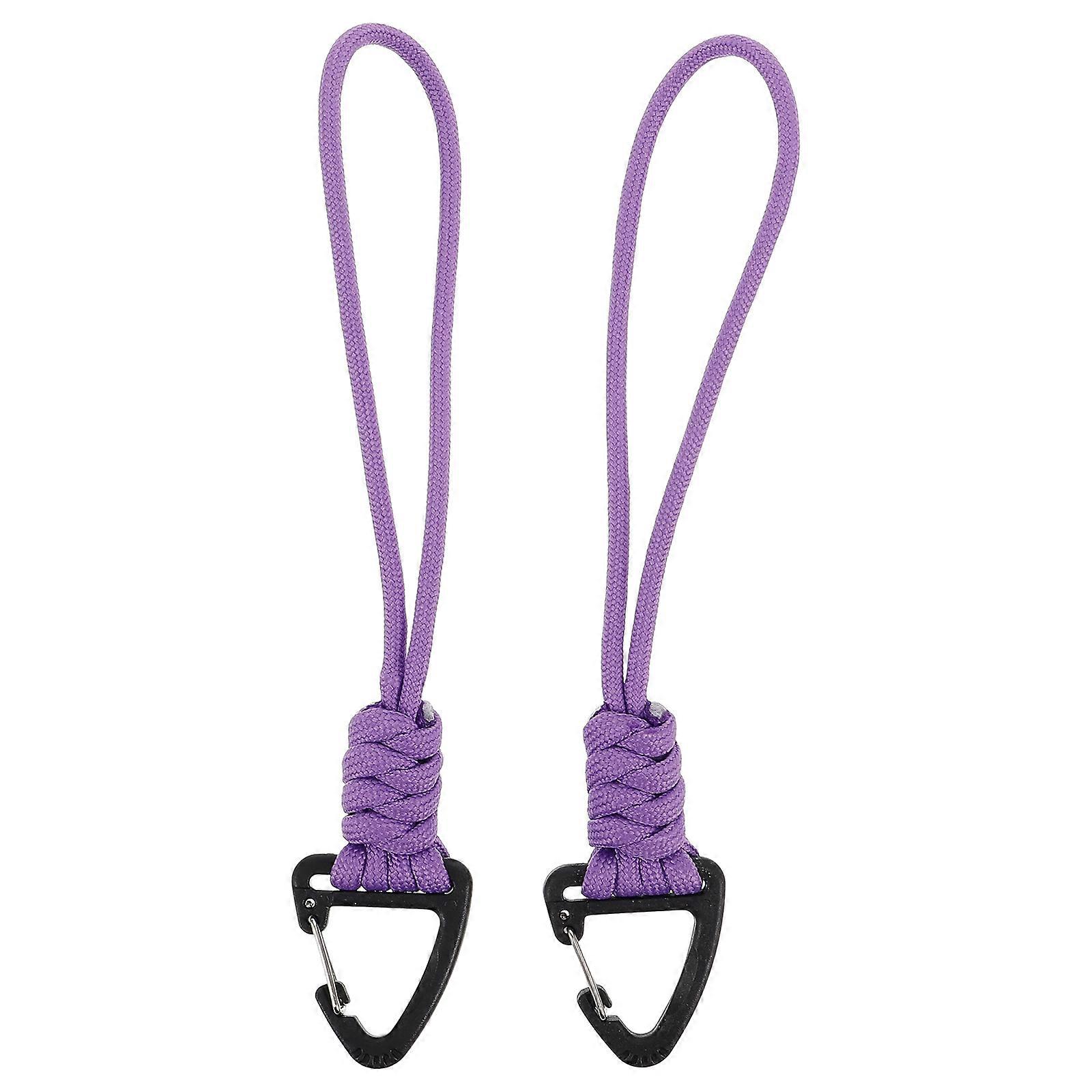 Hemoton 2pcs Lanyard Keychain with Carabiner Hook Key Ring Triangle Clip for Backpacks Camping Hiking Keys Men Women