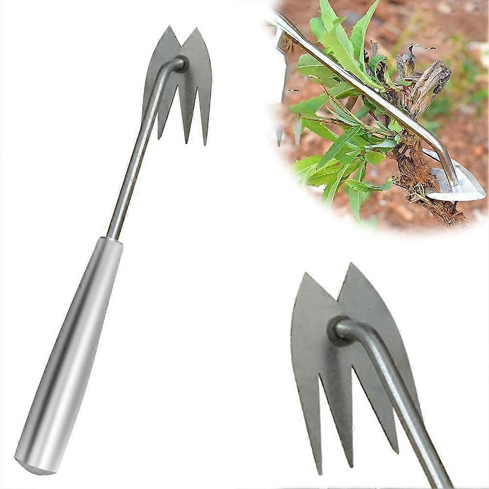 Upgrade Weed Puller Tool, 4Claw Heavy Duty Manganese Steel Weeder with Handle