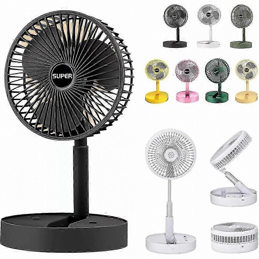 Portable USB Rechargeable Desk Fan with 360 Rotation, Collapsible Design for Home and Office Use