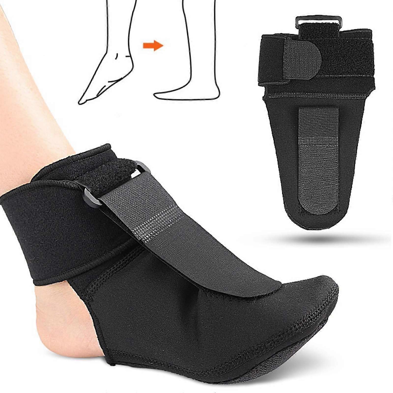 Foot Drop Brace 2-Piece Set With Upgraded Arch Support And Adjustable Straps For Flat Feet And Fallen High Arches, Small