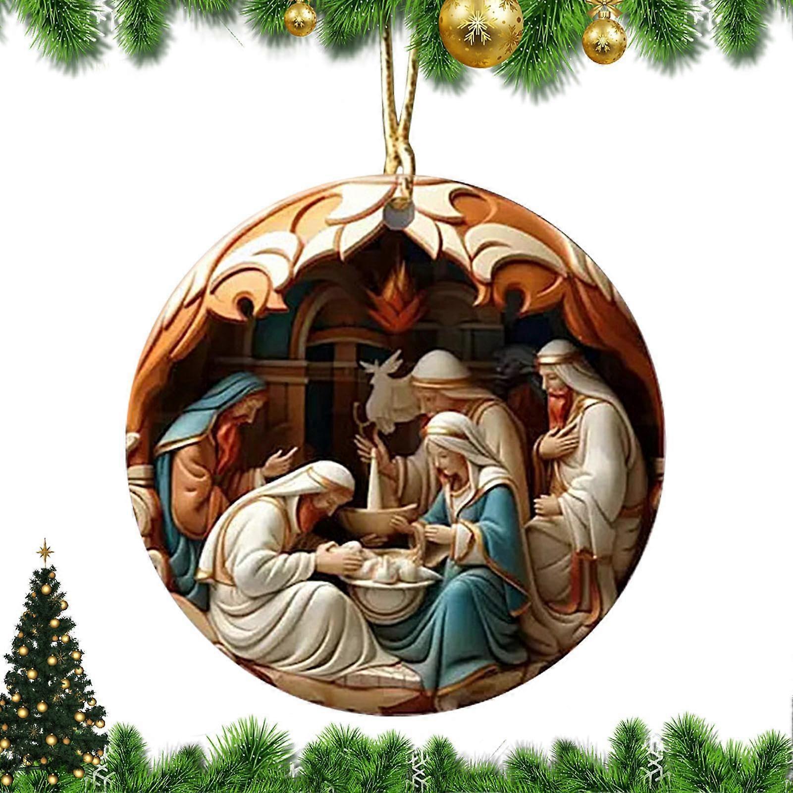 Jesus Nativity Ornament Christian Tree Ornament Religious Home Decoration