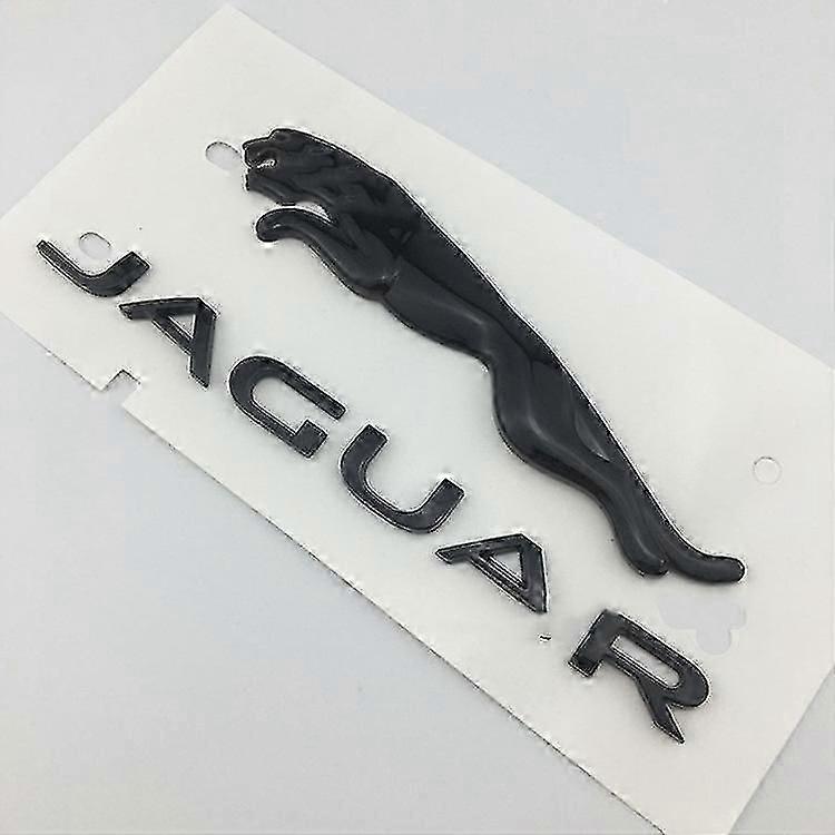 Suitable For Jaguar Xj Xjl Xe Xf F-pace F-type Rear Trunk Labeling Leopard English Word Logo (black)