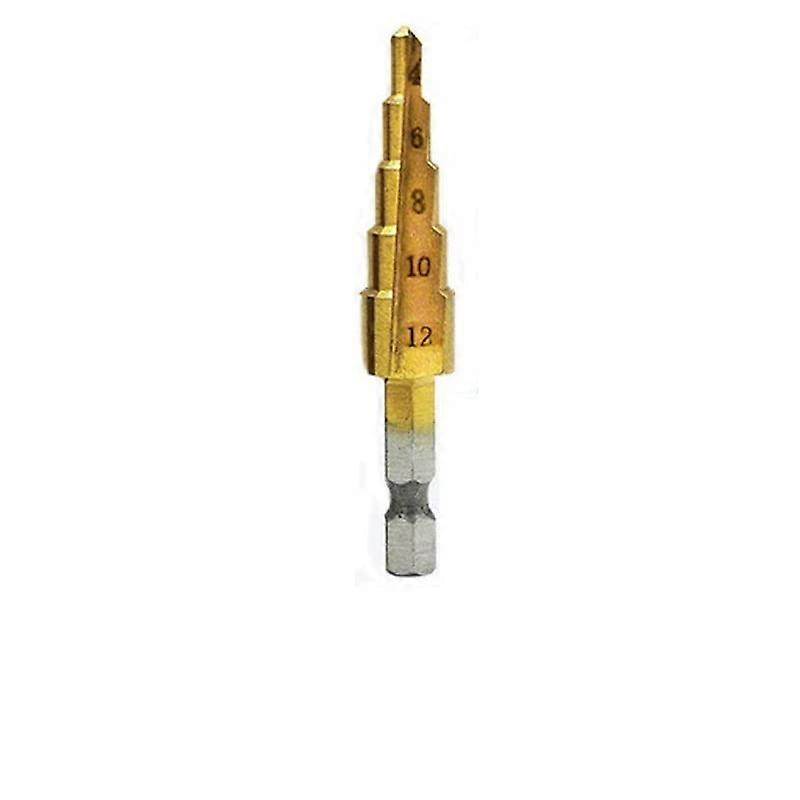 Step Drill Bit 4-12 mm HSS Titanium Coated High-Speed Steel Wood Metal Hole Cutter Core Drilling Tool Hex Shank