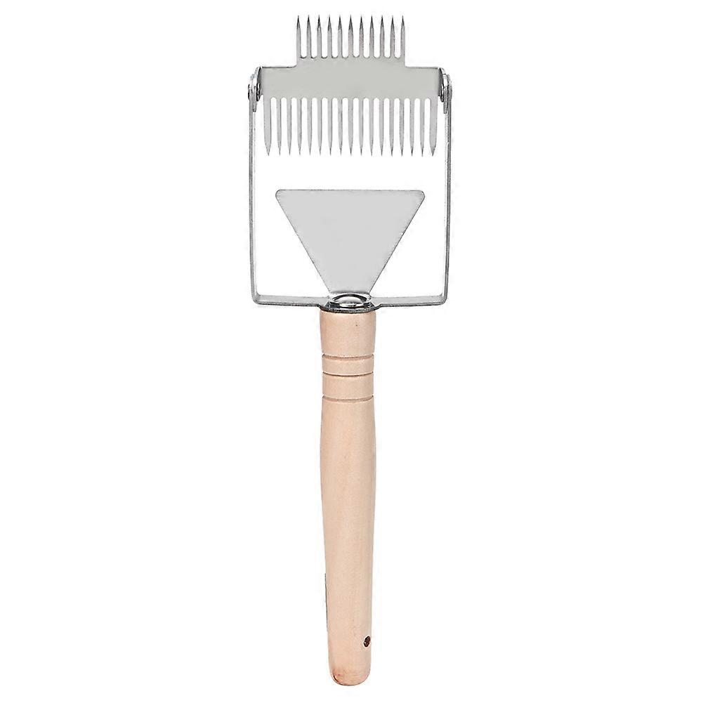 Double-needle hive scraper with wooden handle, uncapping fork, beekeeping tools and equipment