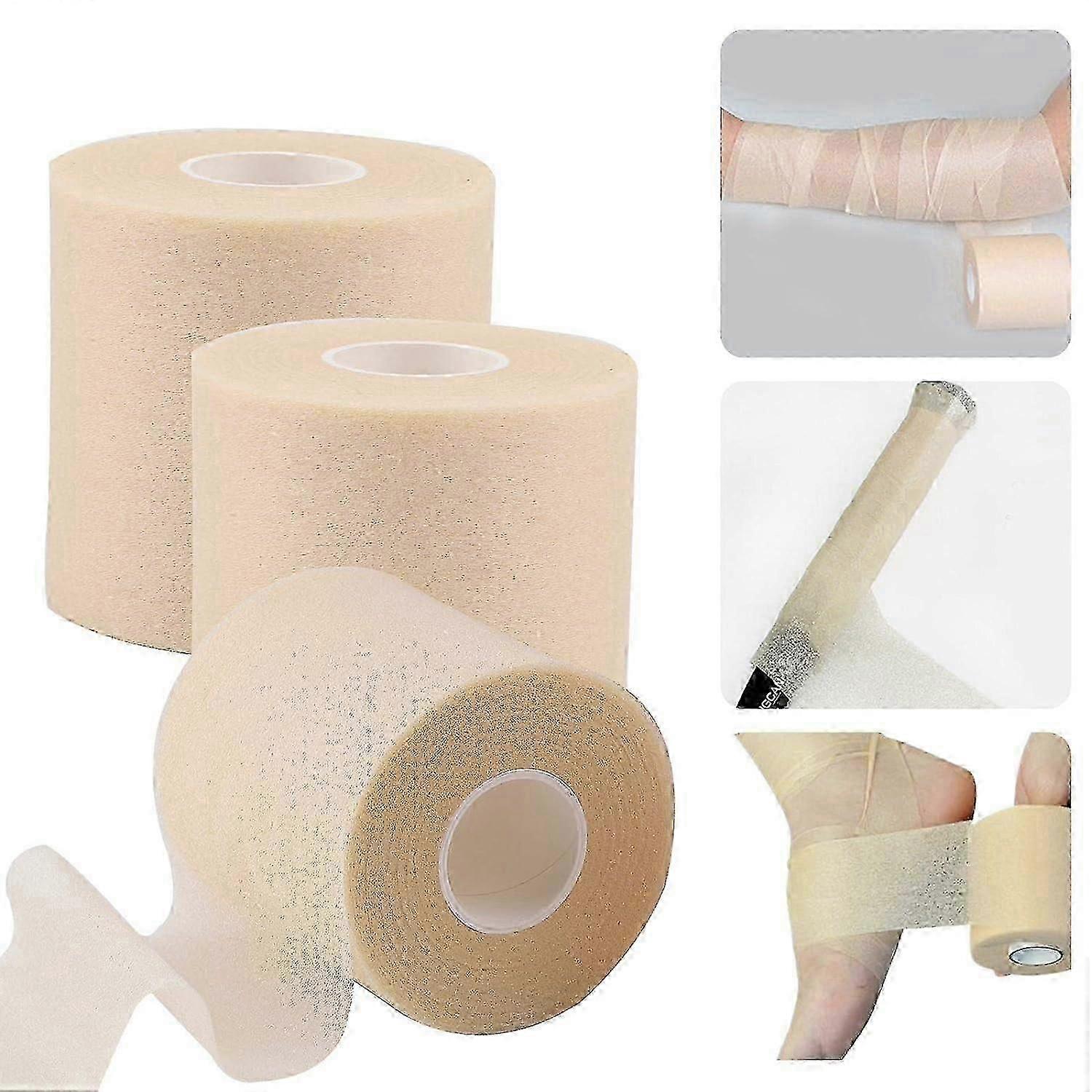 Soft Foam Underwrap 3 Rolls 7cm*27.5m Non-Adhesive Sports Tape for Muscle Support & Hand Protection