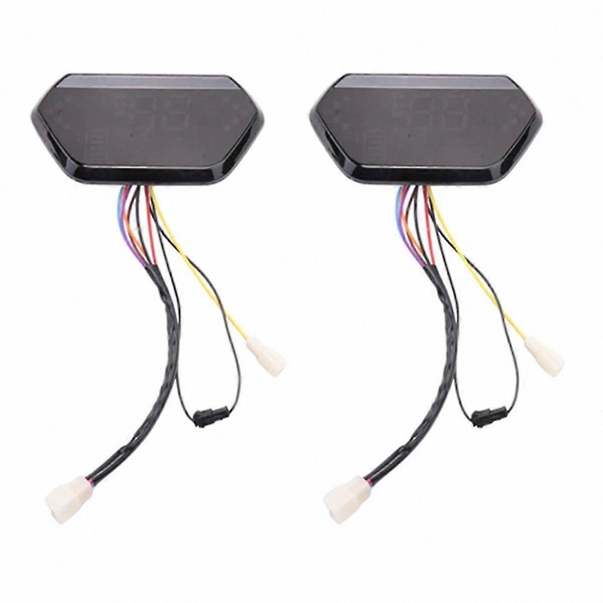 2-Pack Digital LCD Display for Electric Motorcycle, 48V/60V Speedometer and Tachometer Combo
