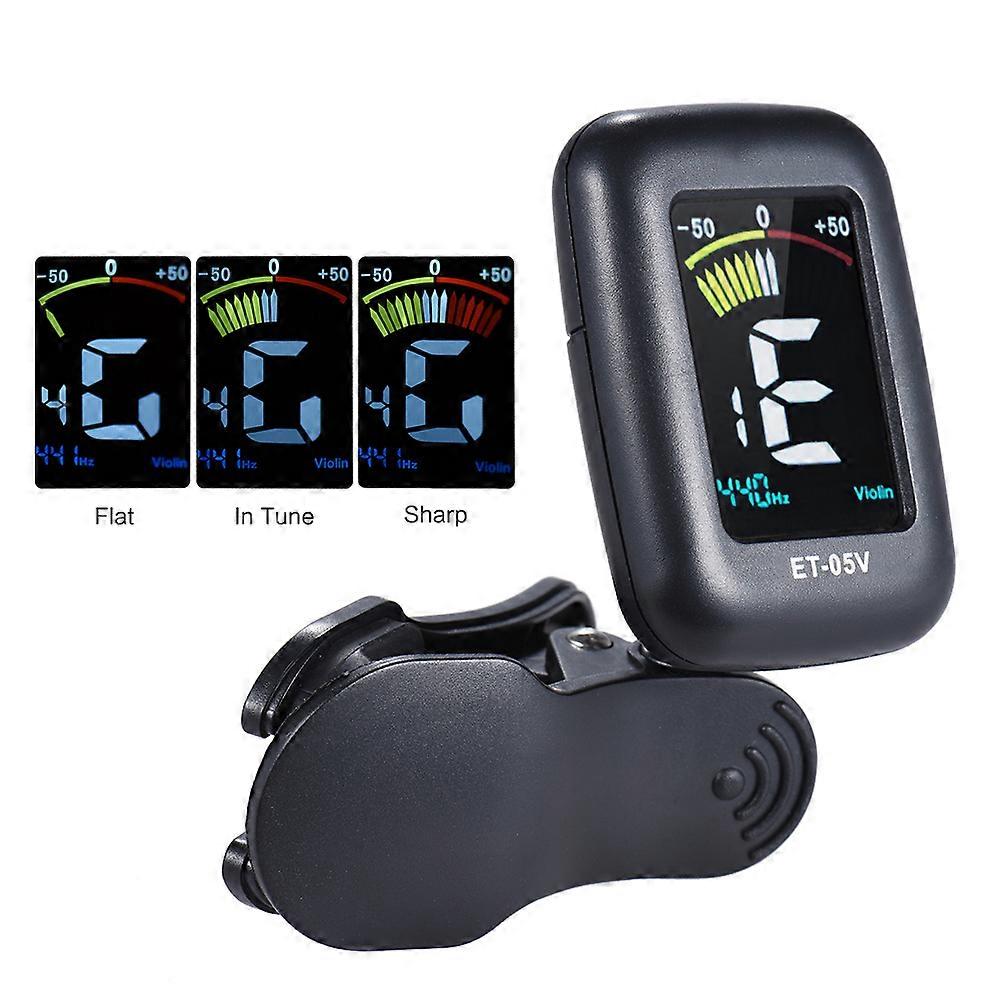 eno ET-05V Professional Clip-on Tuner Automatic Tuning Mode with Colorful LCD Display for Violin Viola Cello Double Bass Chromatic