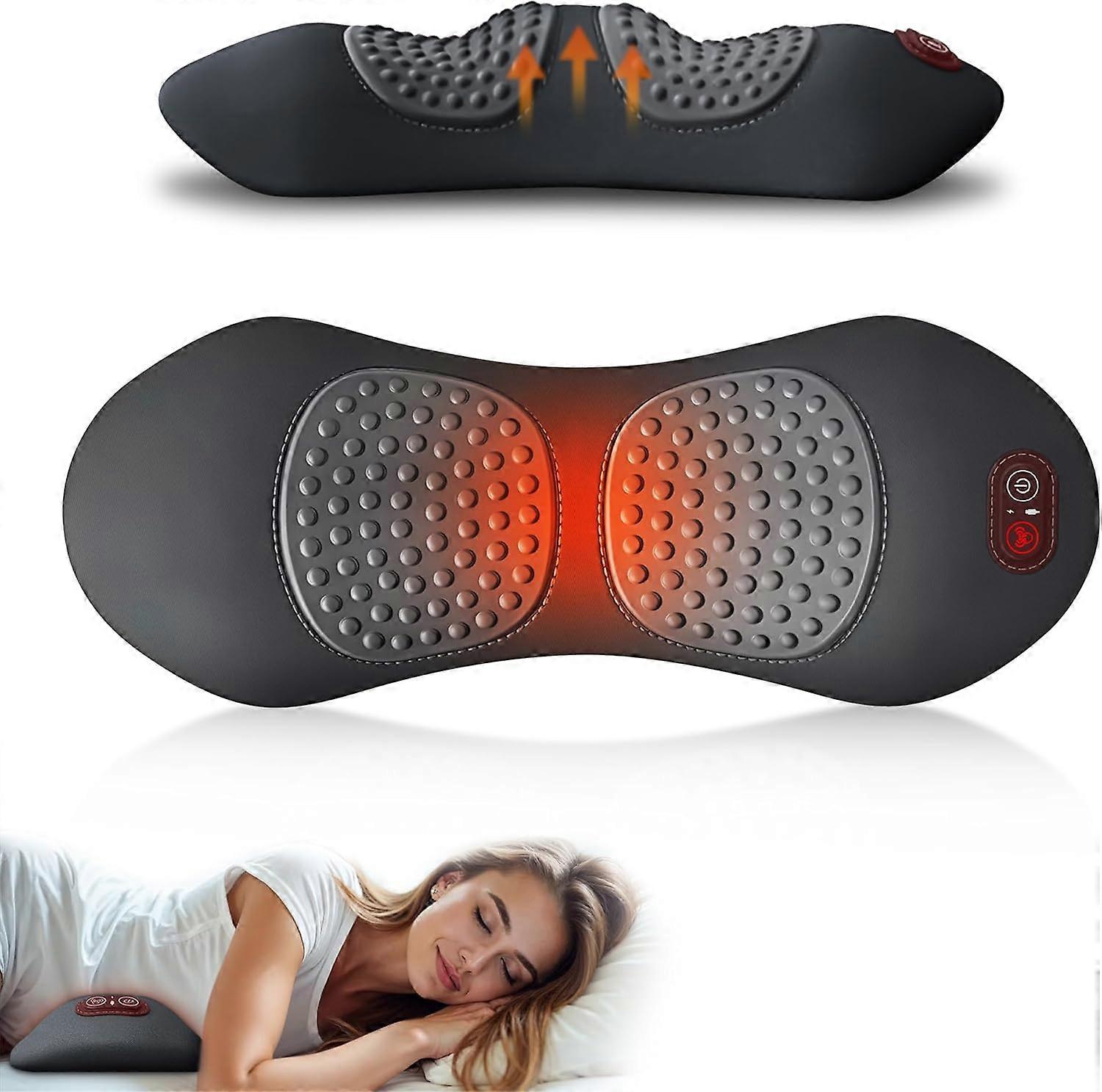 3 in 1 Upadate Rechargeable Electric Lumbar Support Pillow with Adjustable Height for Bed and Chair,Back Massager with Heat,Back Support Pillow for