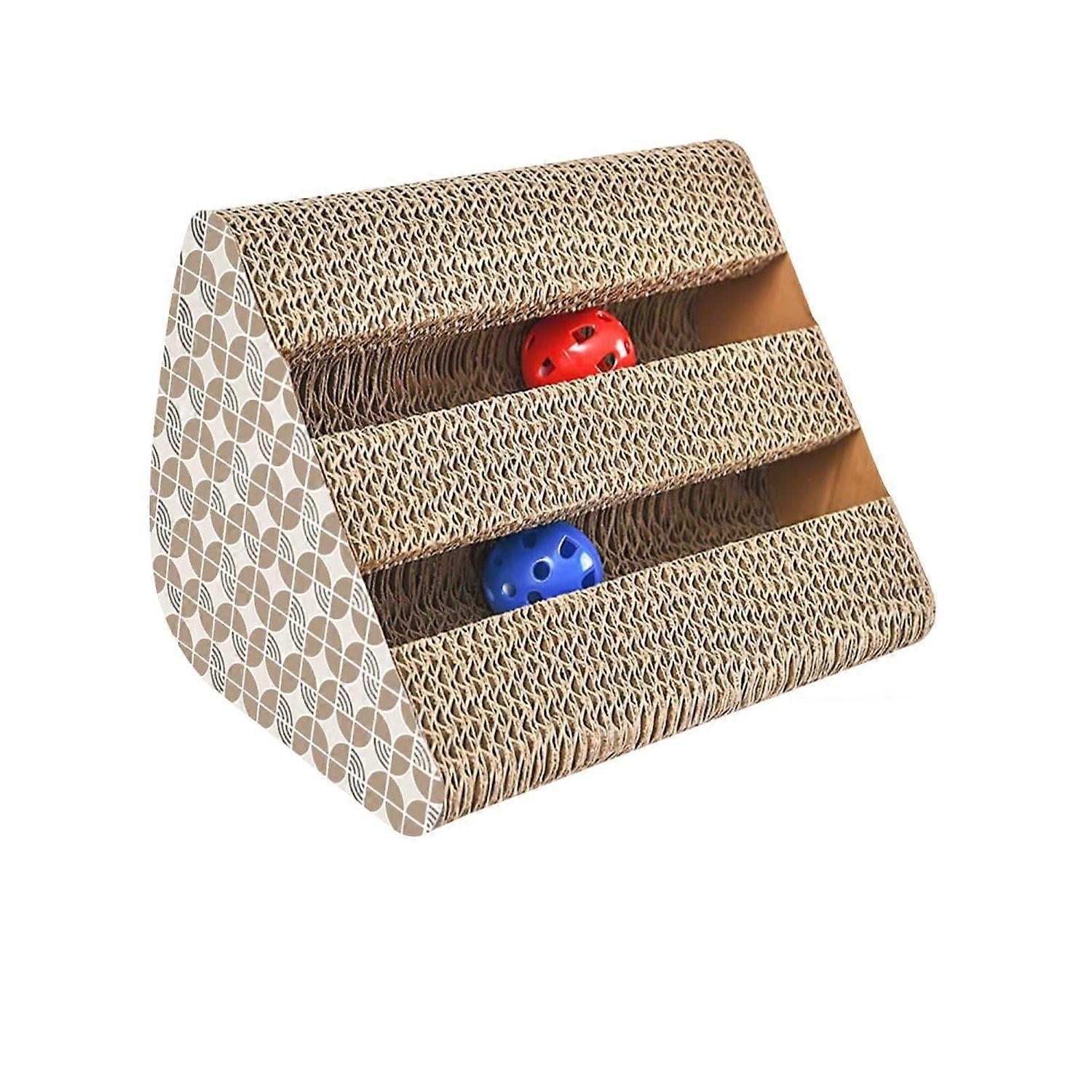 Interactive cat scratch board Cat toys made of brown corrugated cardboard - For the playful occupation of your cat