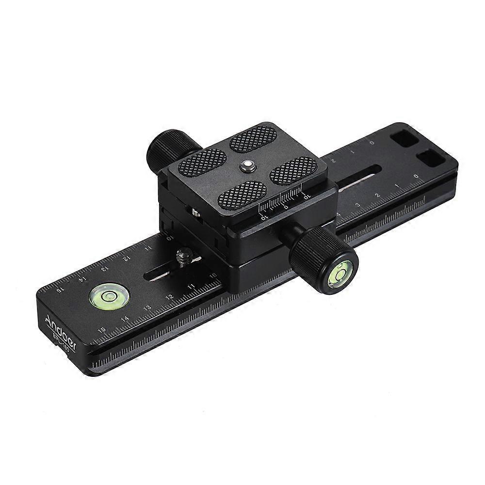 Andoer BPL-180 Aluminum Alloy Panoramic Camera Long Quick Release Plate + Double-layer Clamp Kit Knob-Type Design 1/4" Screw Multifunctional Universal