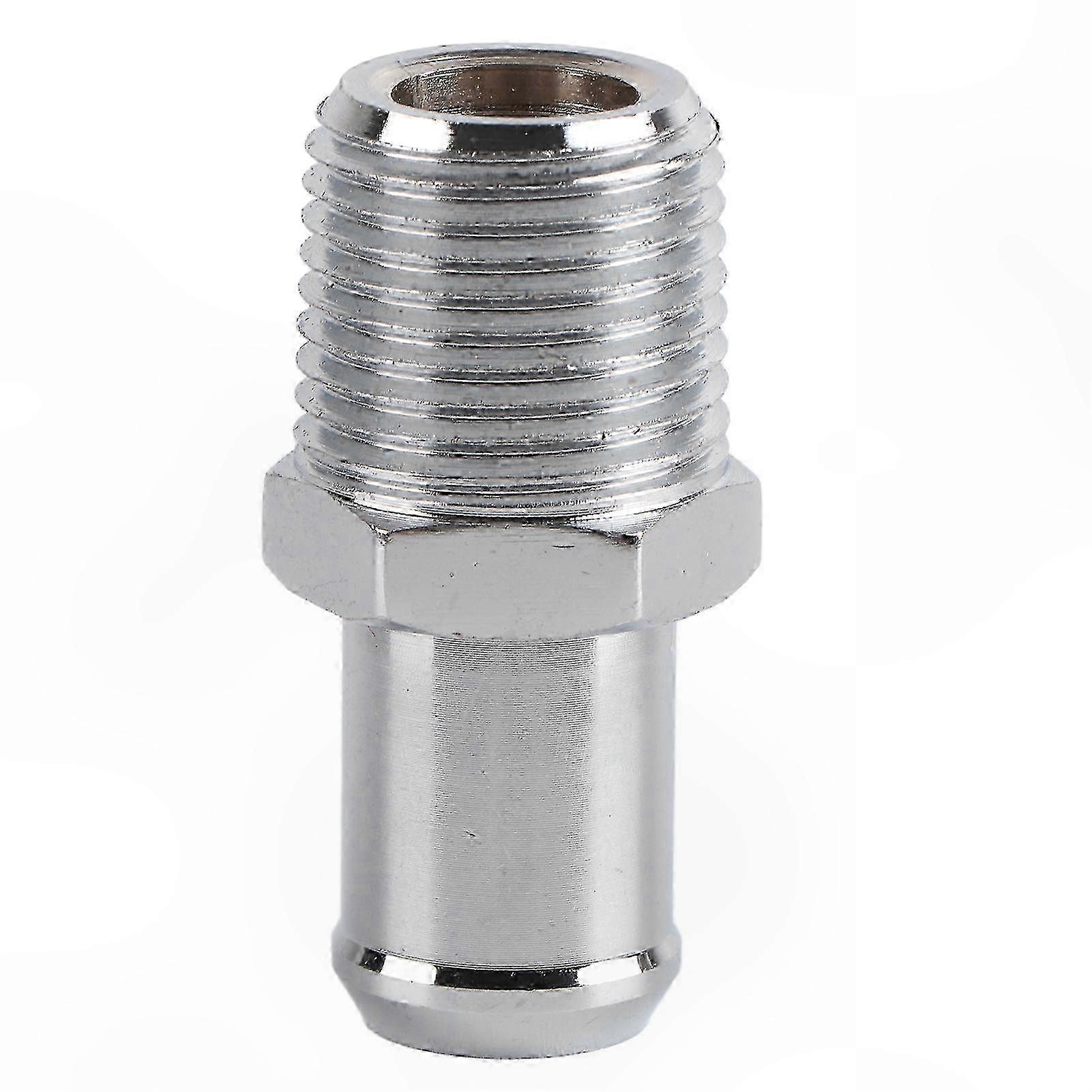 Chrome Metal Fitting 1/2 NPT to 5/8 Barb Intake Manifold Heater Hose Adapter