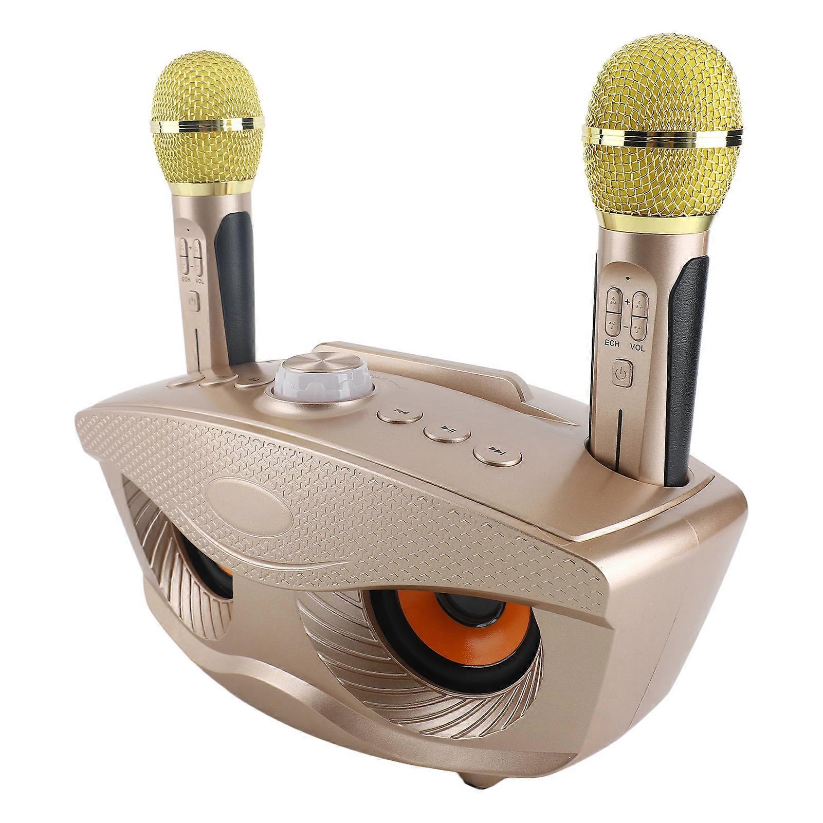 Bluetooth Karaoke Speaker 2x10W 3000mAh Gold with 2 Mics