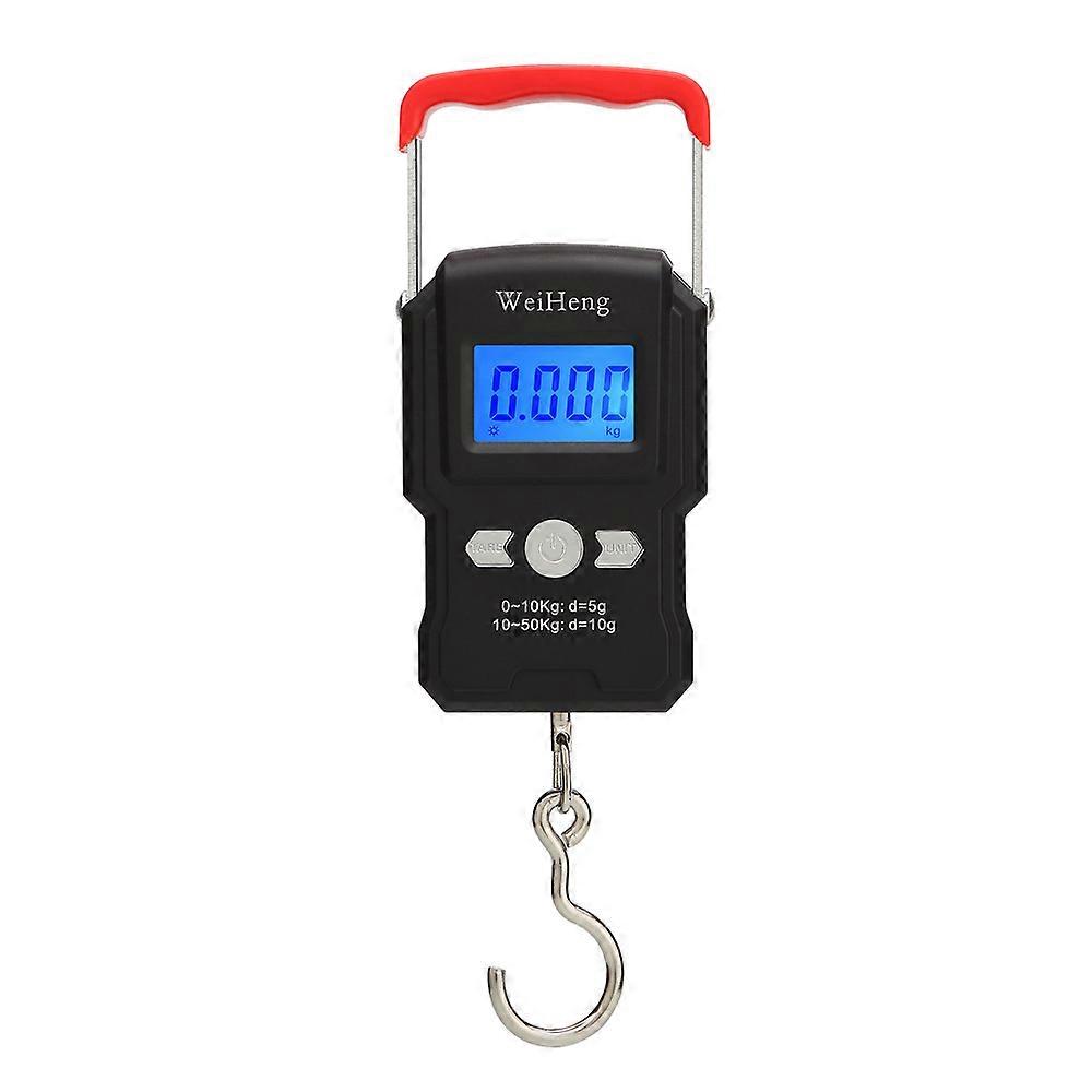 50Kg/5g Portable Digital Hanging Scale LCD Backlight Black