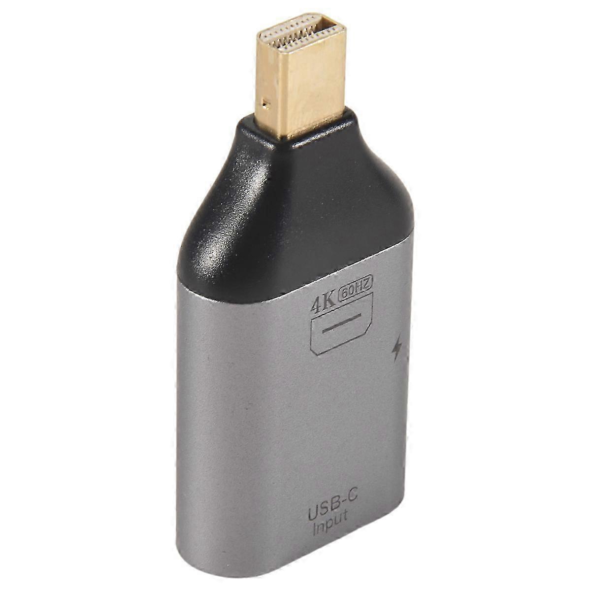 USB-C Adapter: Type-C Female to DP MiniDP Male, HD Video Transfer at 4K@60Hz Compatibility