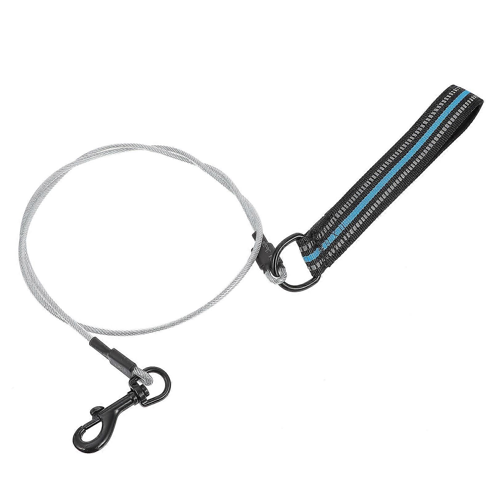 Wire Dog Leash with Alloy Buckle for Daily Use 1.2m Long Lightweight Portable Pet Traction Rope