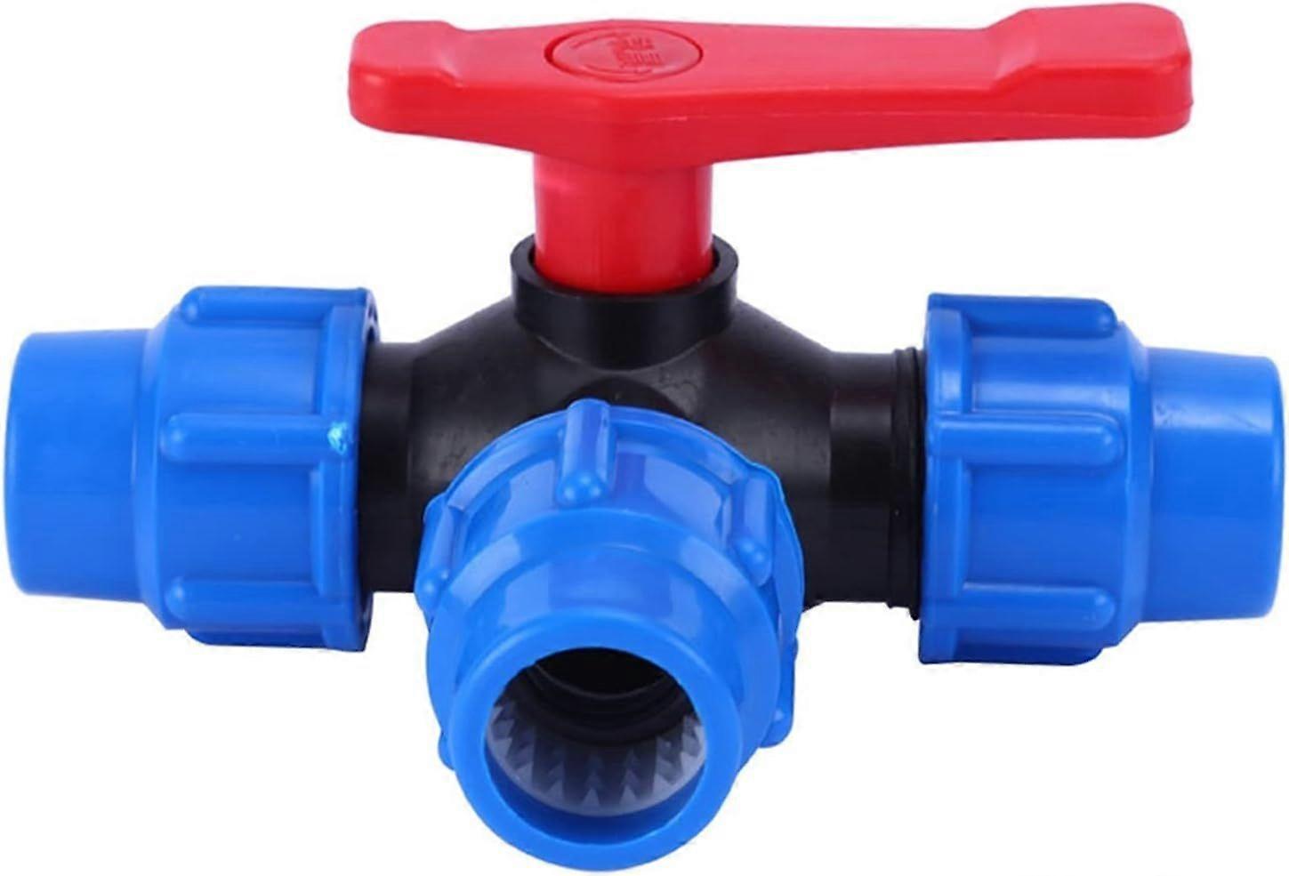 Shut-off Ball Valve, Three-way Ball Valve Quick Connect PVC PE Pipe Quick Switch Tee Connector (Size : 25mm)