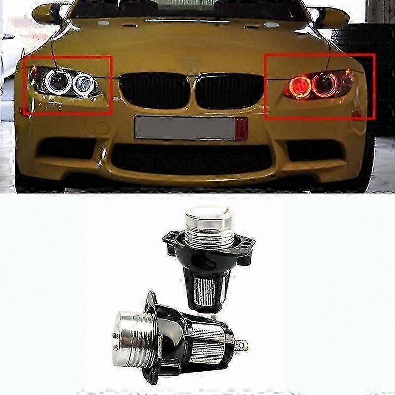 2PCS 10W LED Halo Marker Lights for Vehicles - White Red Blue Yellow - Compatible with Various Models