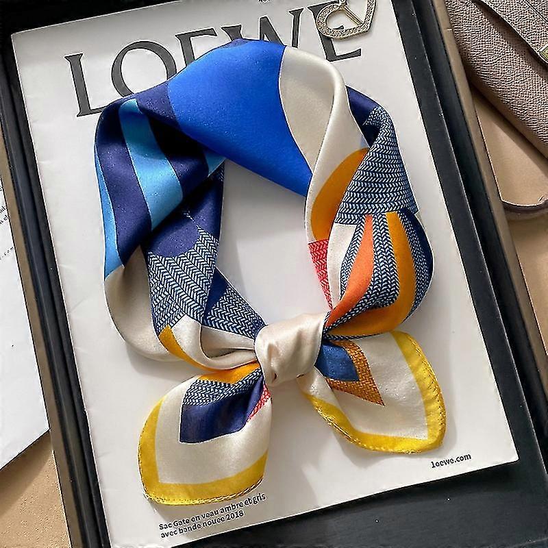 Silk satin scarf print scarf