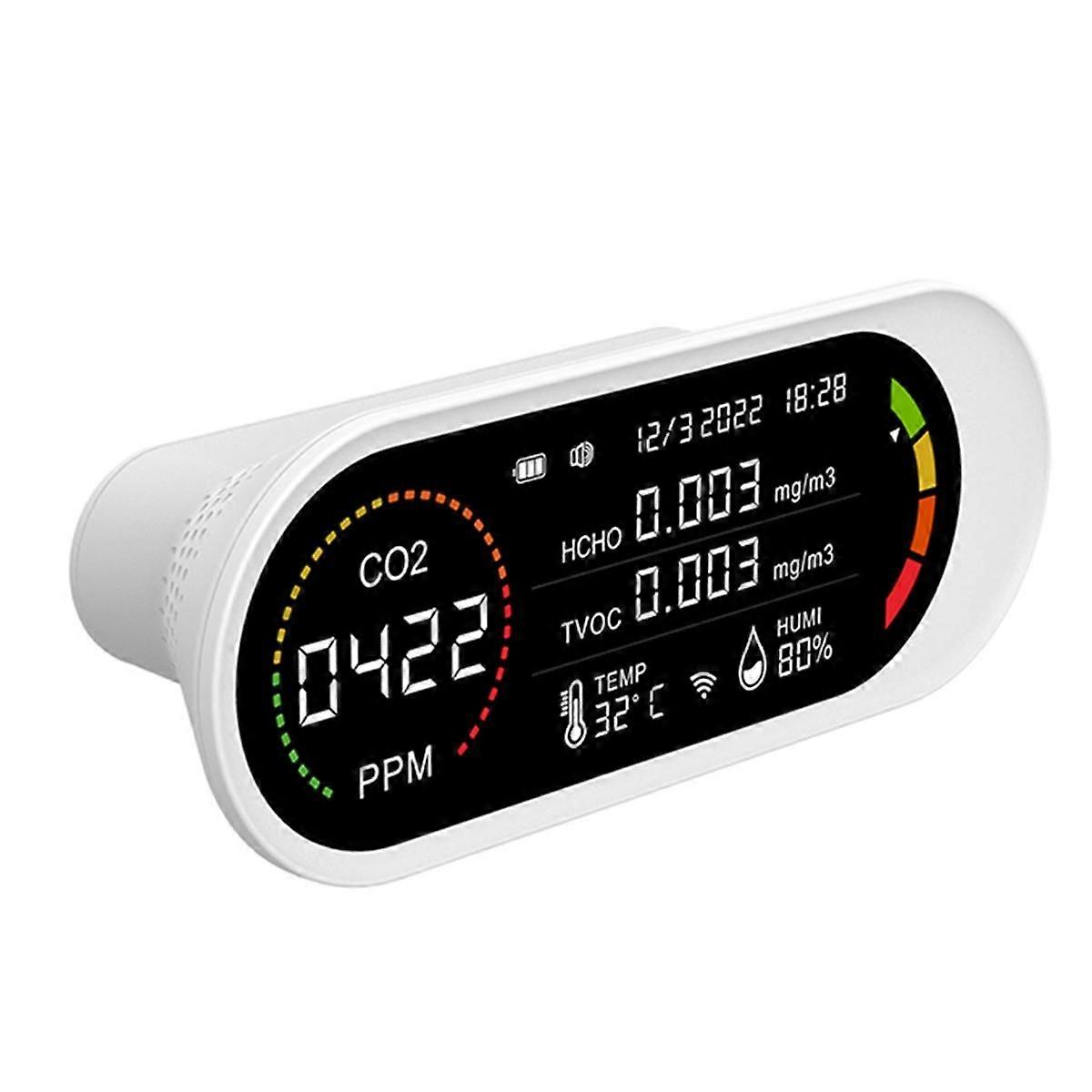 5 in 1 Air Quality Detector TVOC HCHO CO2 Meter Carbon Dioxide Temperature Humidity Testing Air Qua