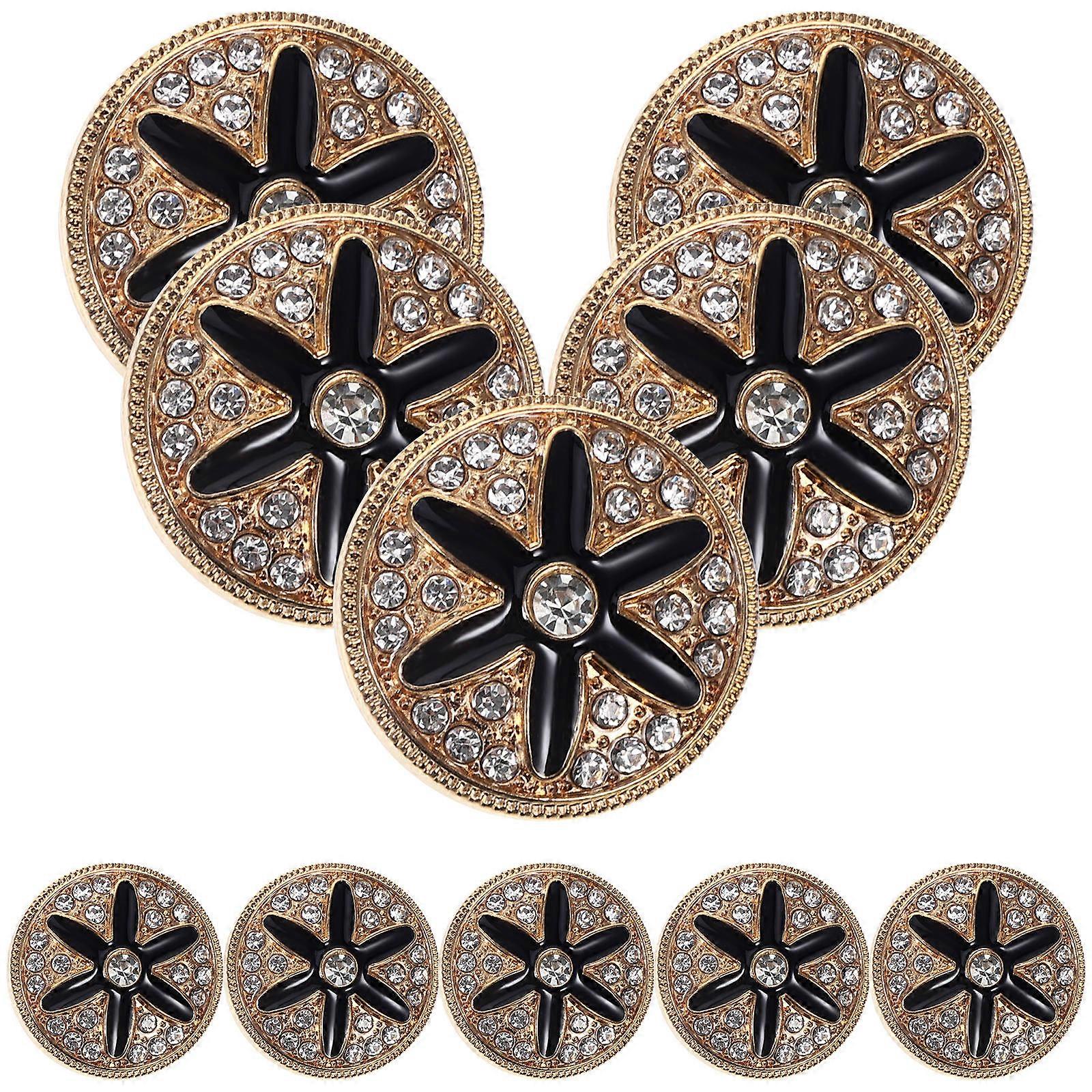 Metal Button Overcoat Button for Clothes Use Set 1Set Black Round Buttons