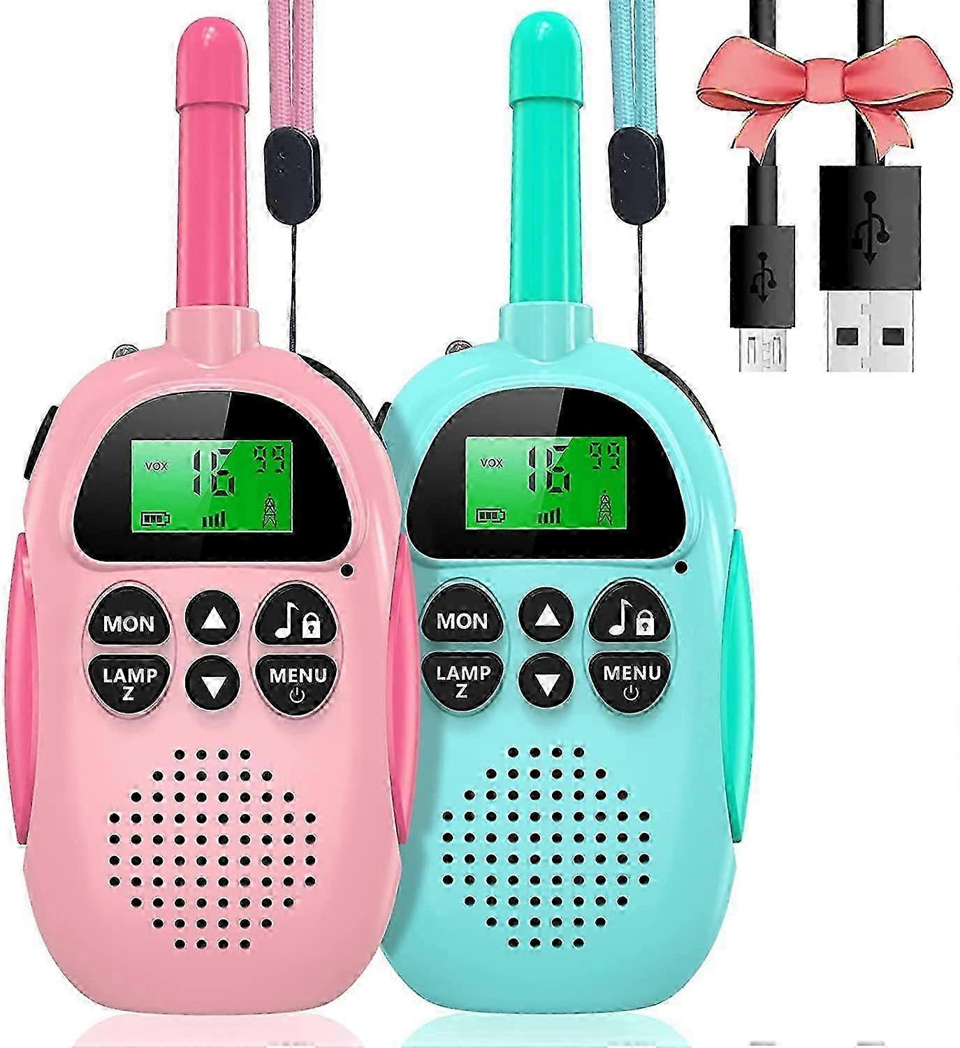 Walkie talkie for kids with 3km range, rechargeable two way radio toy