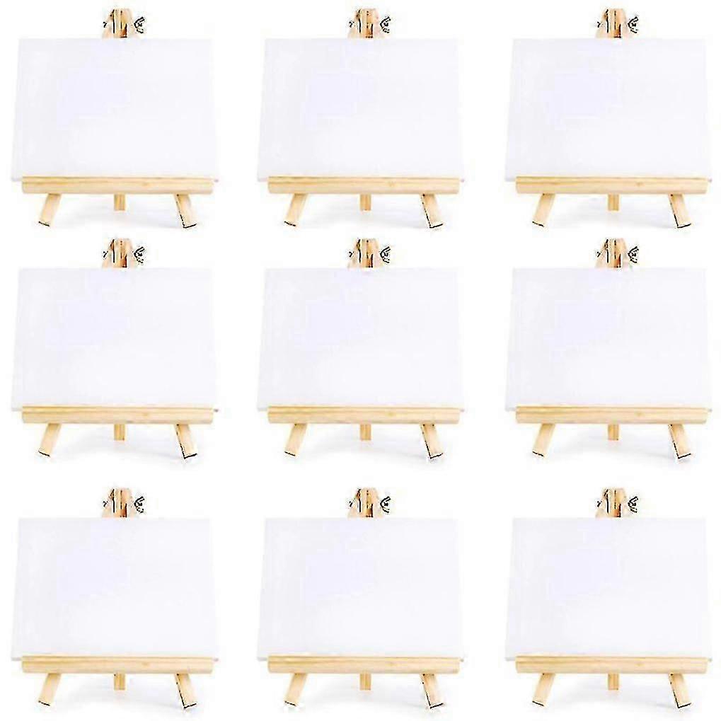 10 Set Artists Mini Canvas Set Painting Craft Diy Drawing Small Table Easel Gift
