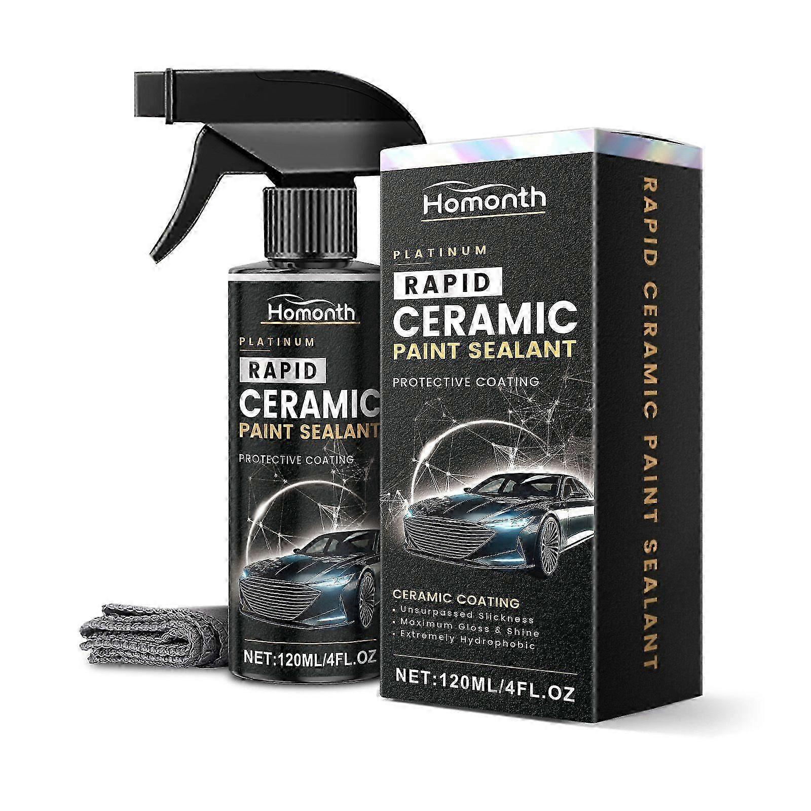 Platinum Rapid Ceramic Paint Sealant Spray - Maximum Gloss & Shine Extremely Hydrophobic Unmatched Slickness - Ceramic Spray Coating