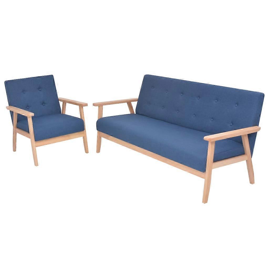 Sofagarnitur 2-tlg. Stoff Blau, SKU: 274913