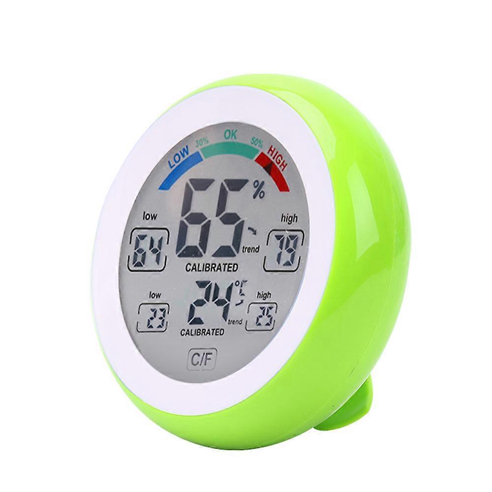 Digital Touch Screen Temperature & Humidity Meter 9x9x2.3cm Blue