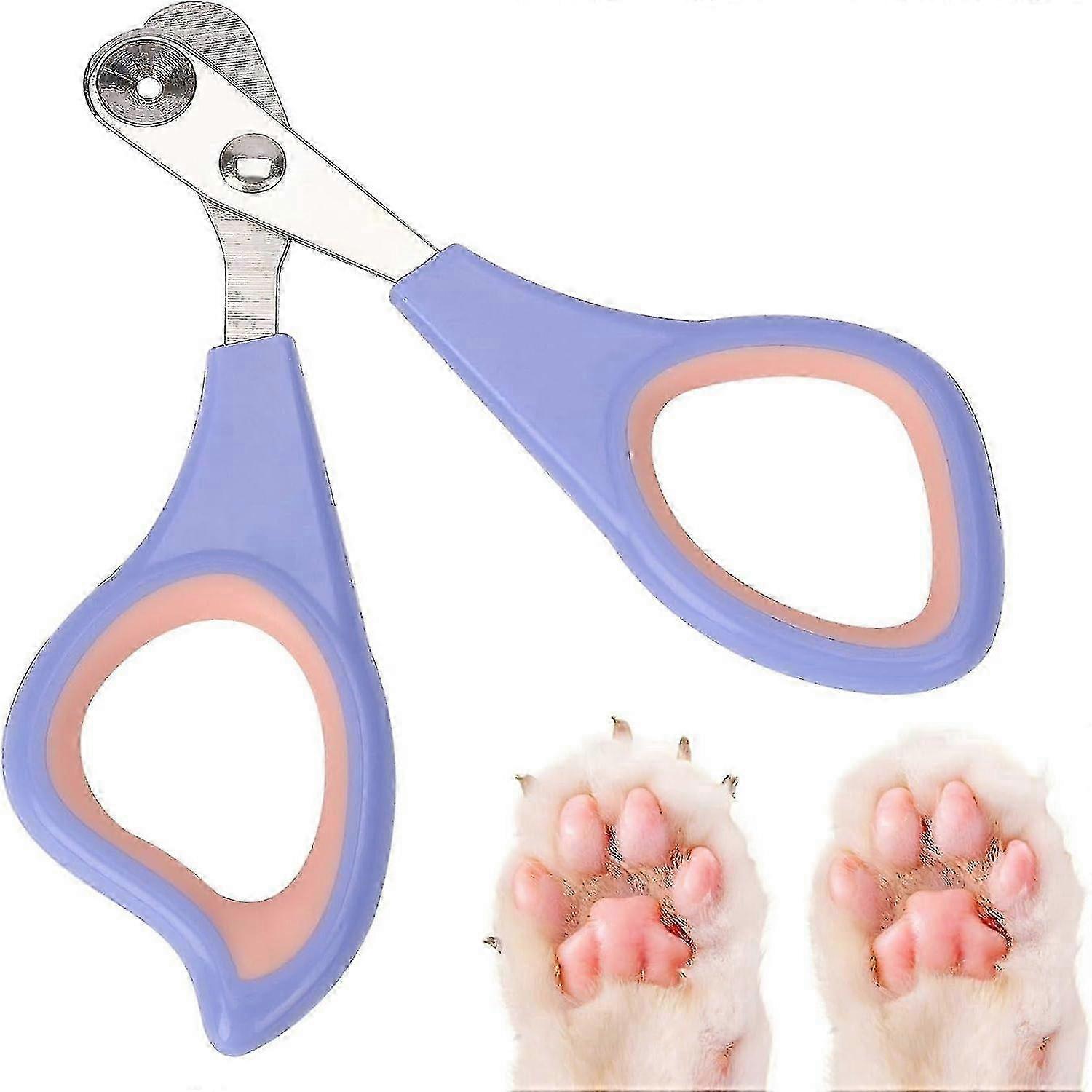Cat Nail Clipper and Trimmers,Professional Circular Cut Hole Cat Claw Clippers Cat Nail Trimmers Avoid(Blue)