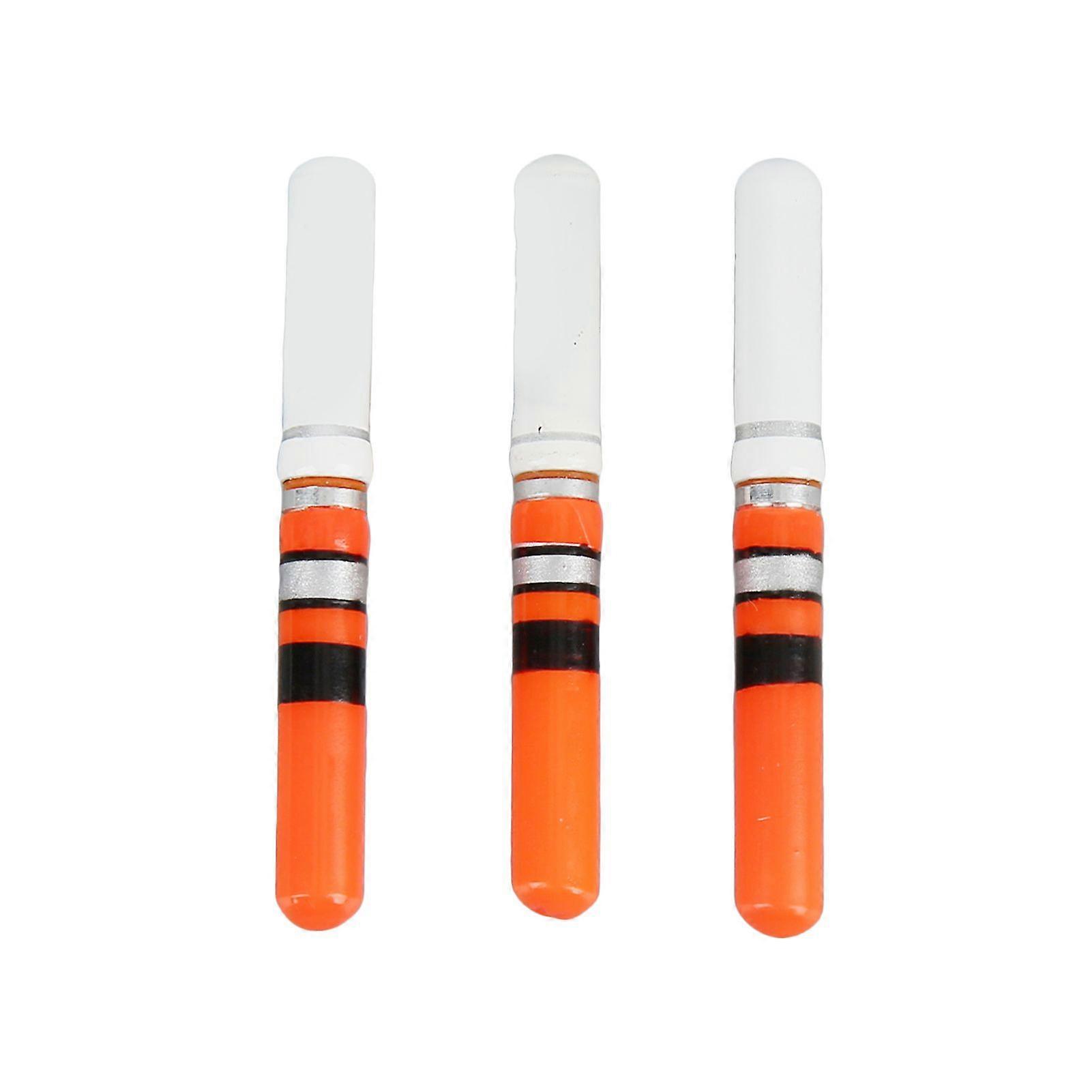 3Pcs Cylindrical Night Fishing LED Float Luminous Glowing Float Tail LED Light Stick ToolsRed