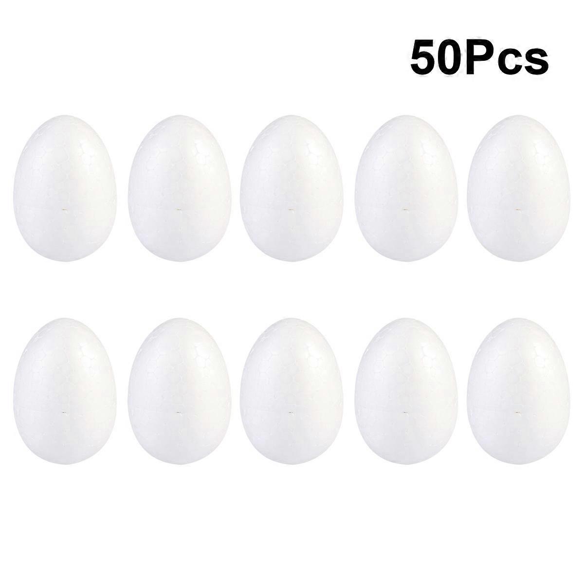 DIY Foam Easter Eggs for Craft Projects 50Pcs White Durable Eggs