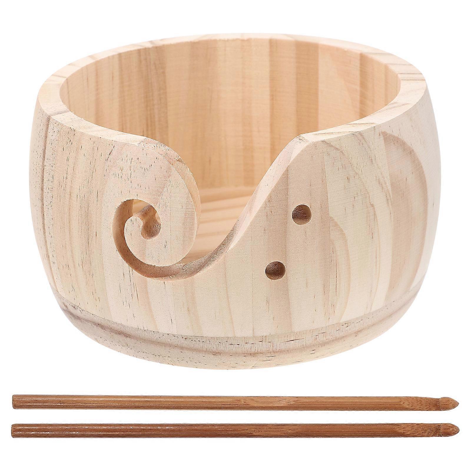 Knitting Yarn Bowl with Crochet Hook for Yarn Storage 3Sets Pack