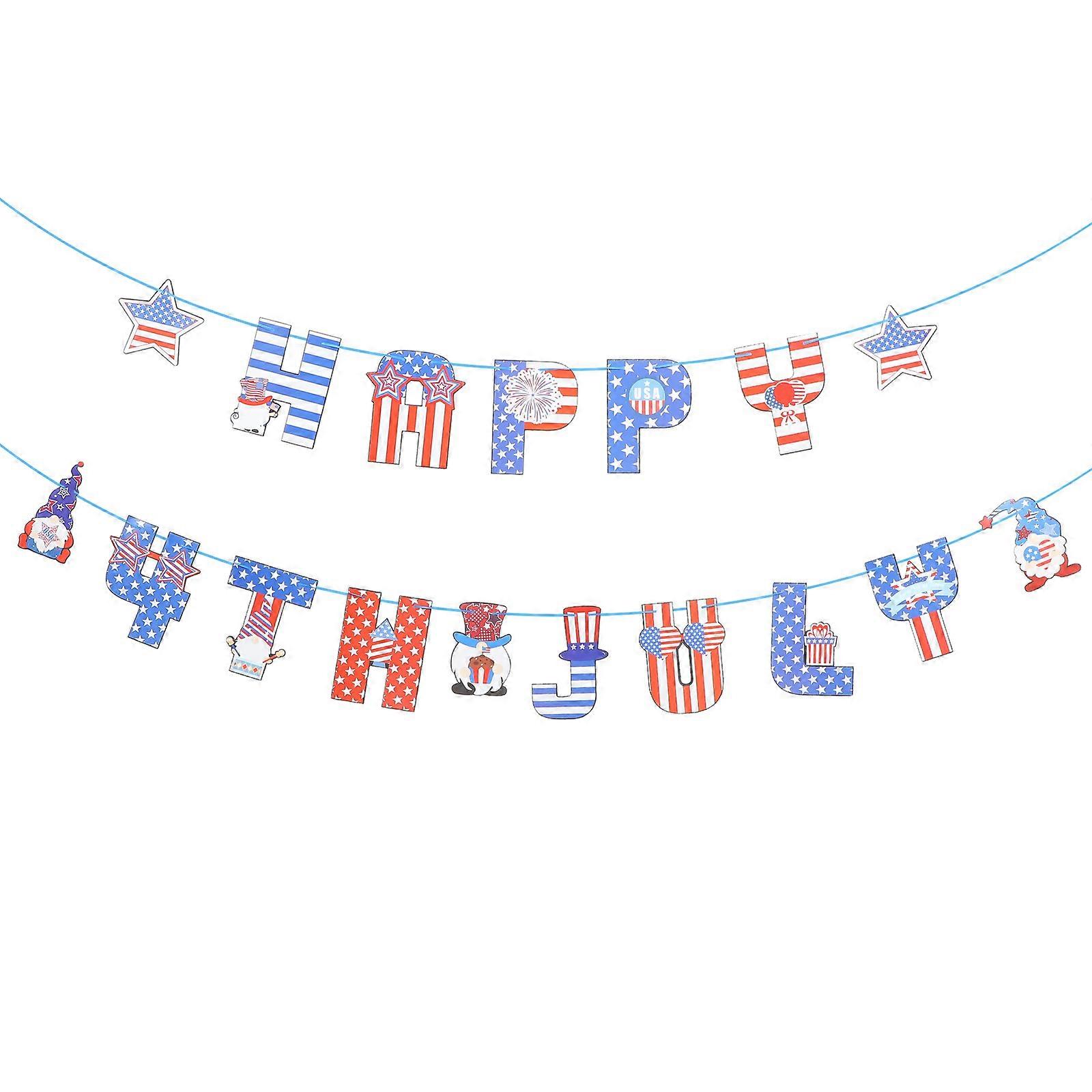 Patriotic 4th of July Paper Banner for Party Decoration 2Sets Assorted