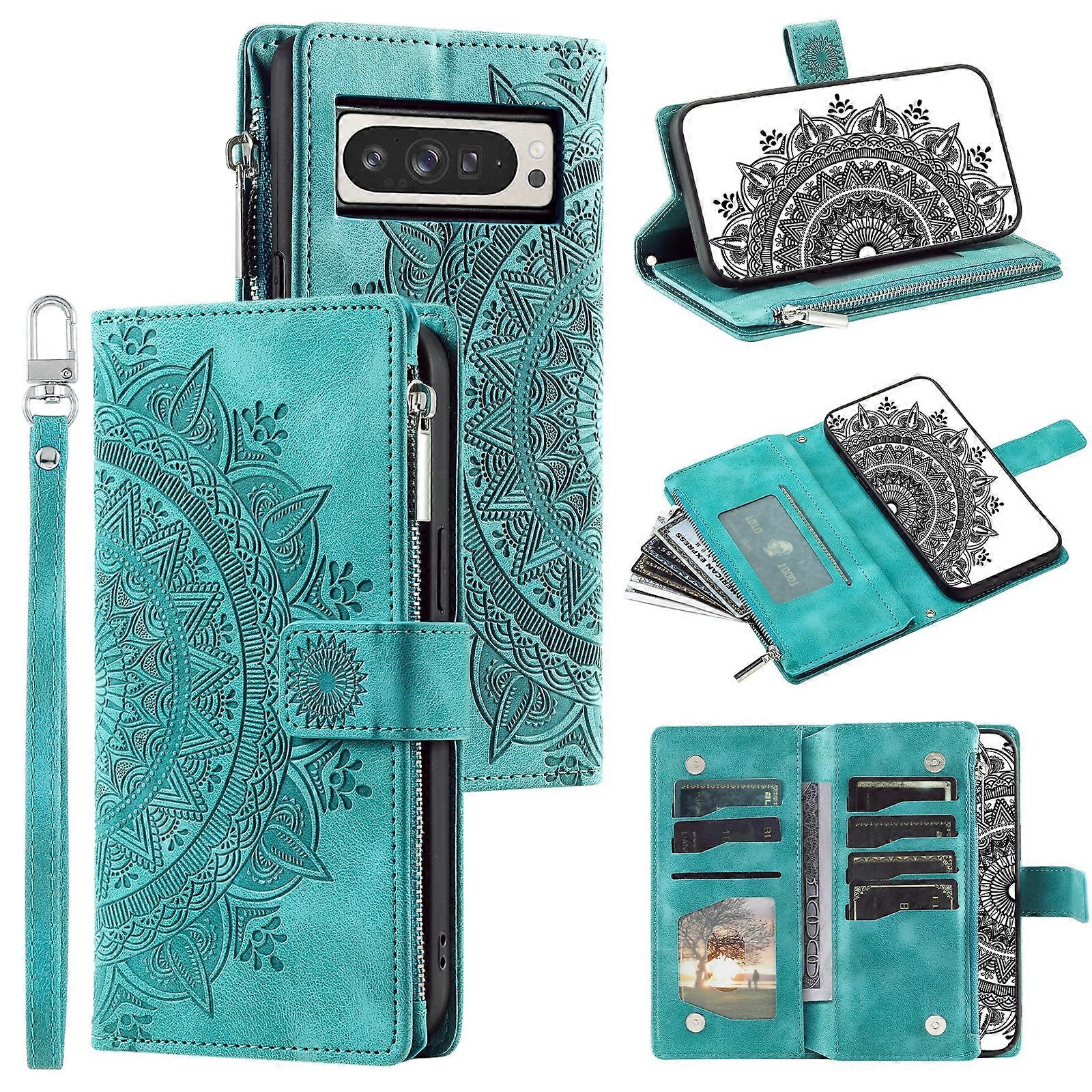 Multi-Card Totem Zipper Leather Phone Case