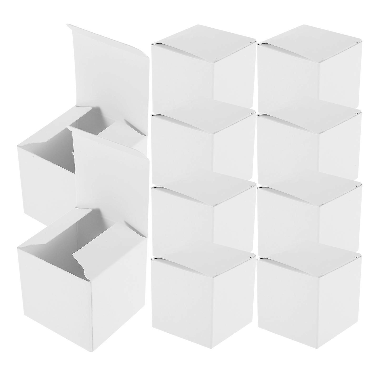 Packing Boxes Square White Cardboard Boxes For Small Business Packaging Secure Bottom Clasp Easy Assembly 10Pcs