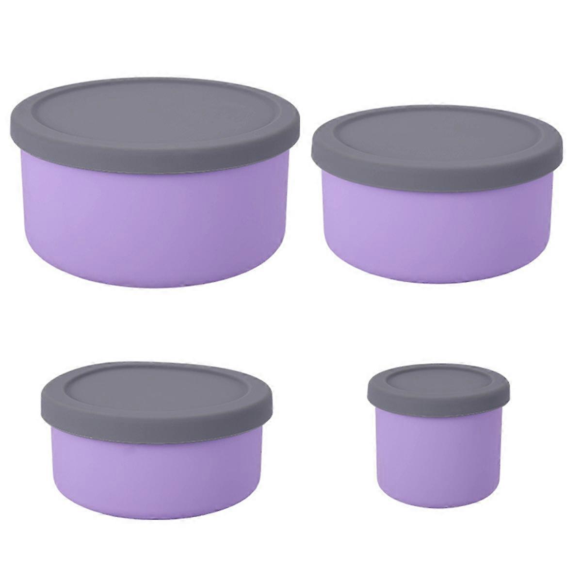 Silicone Food Storage Containers with Lids Leak Proof Space Saving A