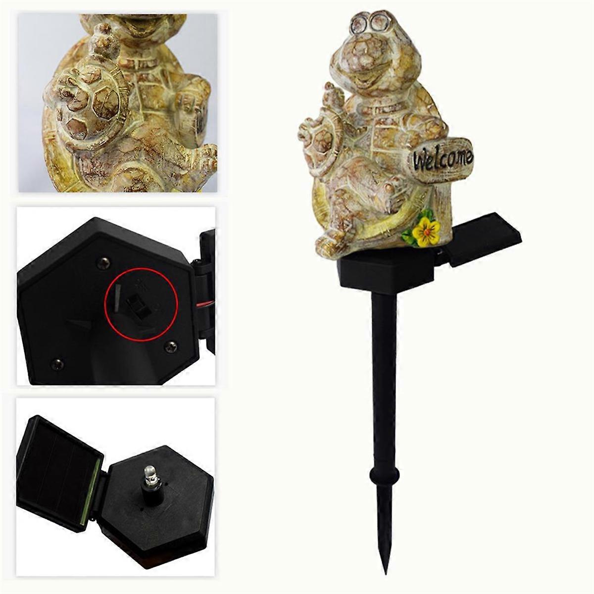 Sea Turtle Solar Yard Stake Resin Solar Powered Stake Light