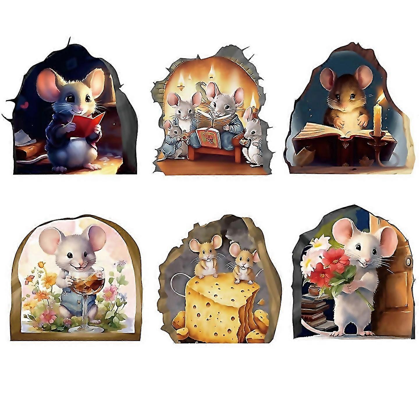 For 6pcs Cute Luminous Wall Decalsa