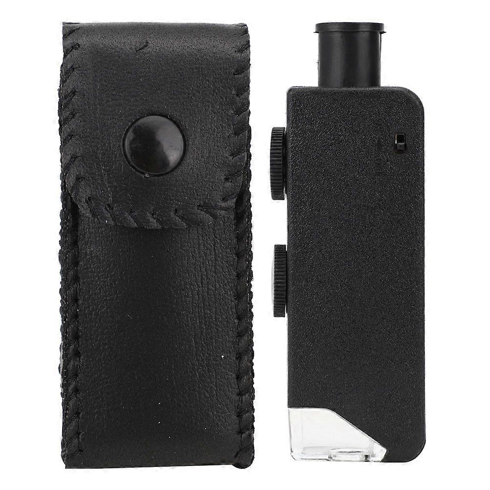 60-100X Adjustable LED Portable Pocket Microscope Mini Magnifier for Observation