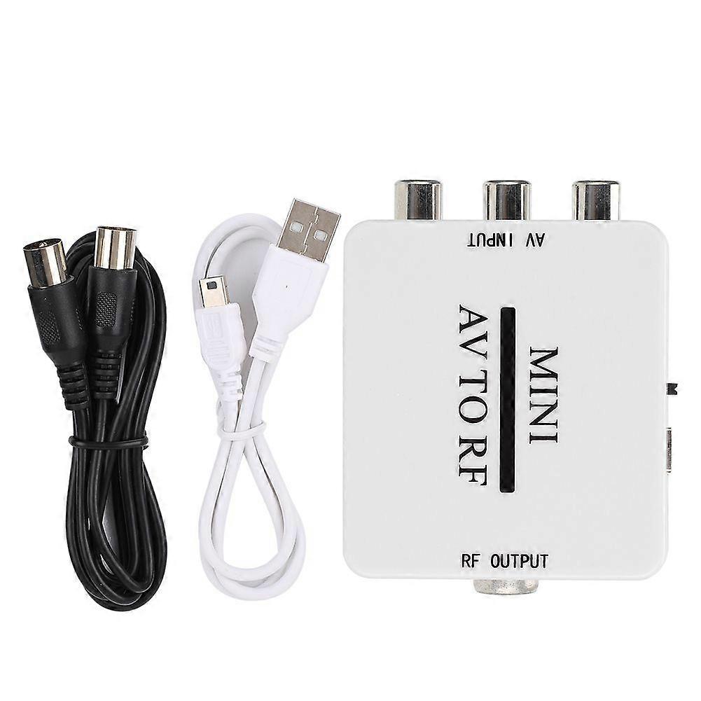 AV to RF Mini Video Converter Box Driver Free Adapter TV Signal Switcher 67.25Mhz 61.25Mhz